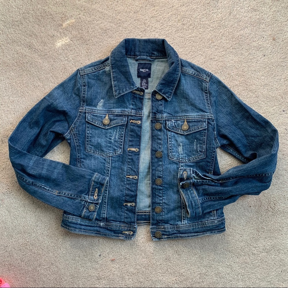 Distressed denim jacket